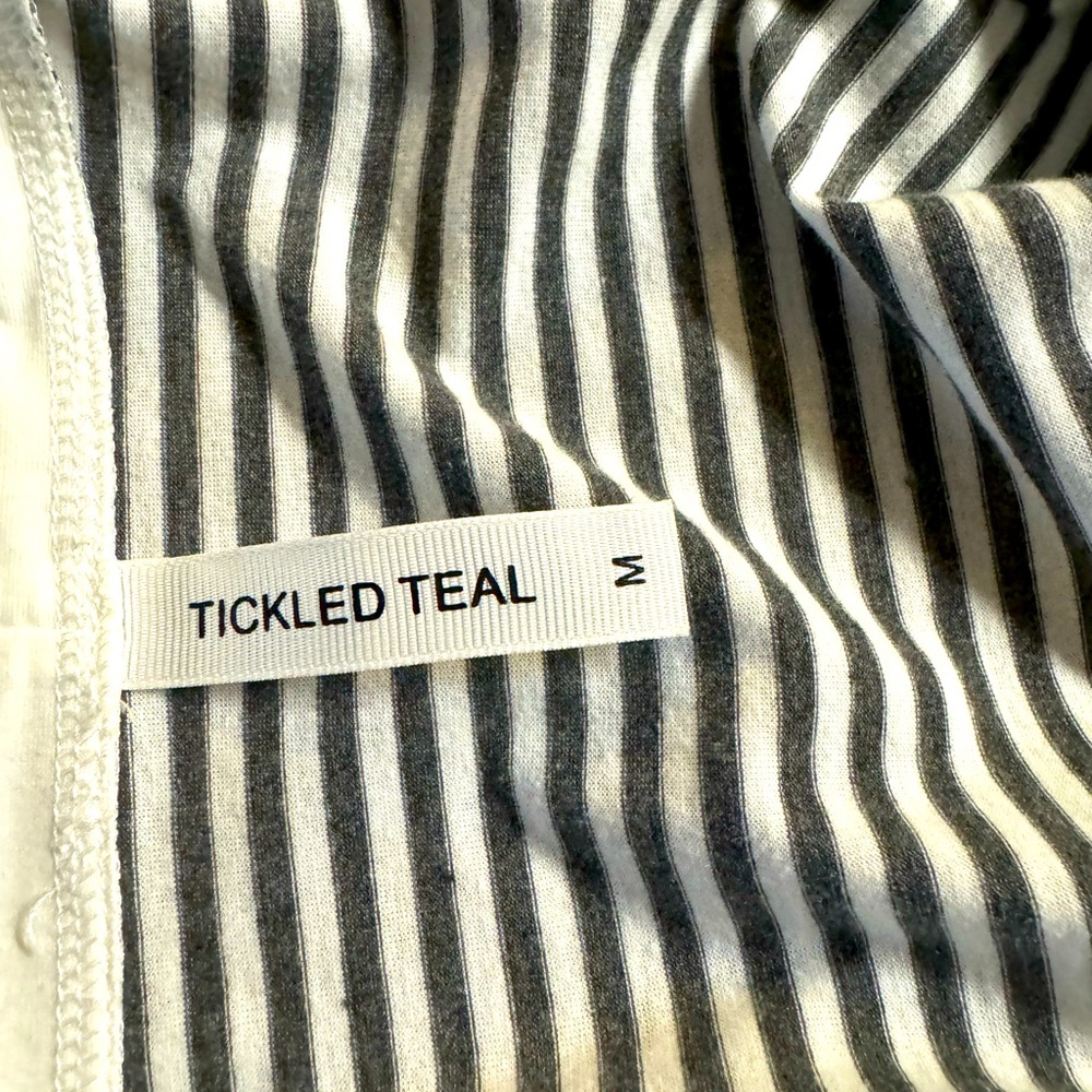 Tickled Teal Stripped Soft Cardigan Size M